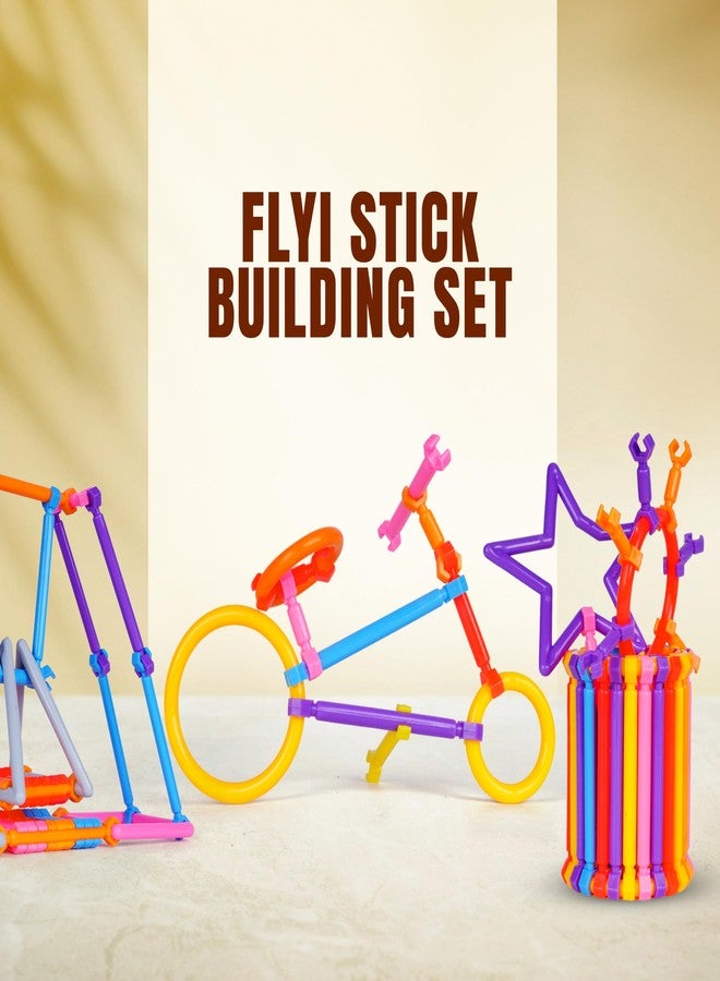 FLYI Smart Sticks Puzzle Toys for Kids, Colorful Stick Building Blocks, Smart Stick Game for All Ages, Plastic Puzzle Building Blocks Sets Educational Construction Toy for Kids(Multicolor) - 175 Piece - Image 2